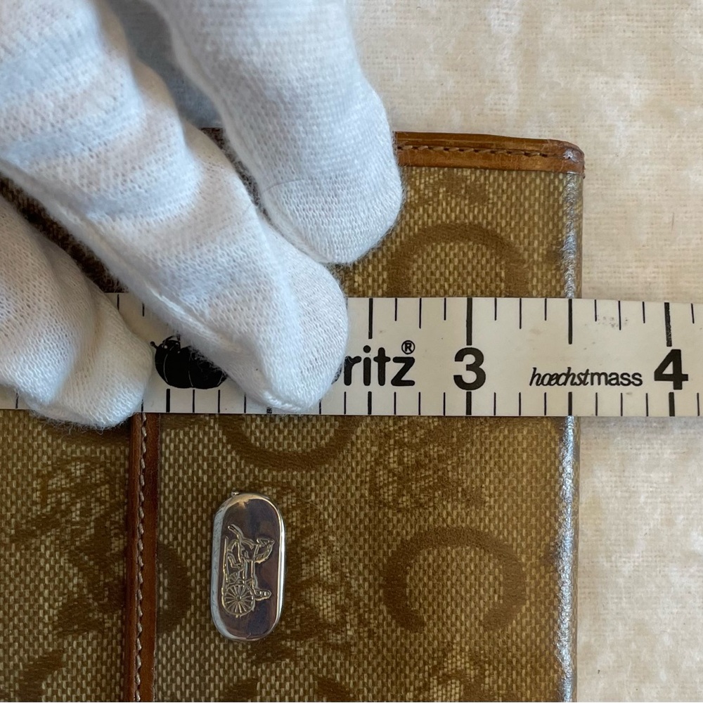 Celine Authentic Vintage Leather and Canvas Compact Carriage Print Wallet - Picture 16 of 16